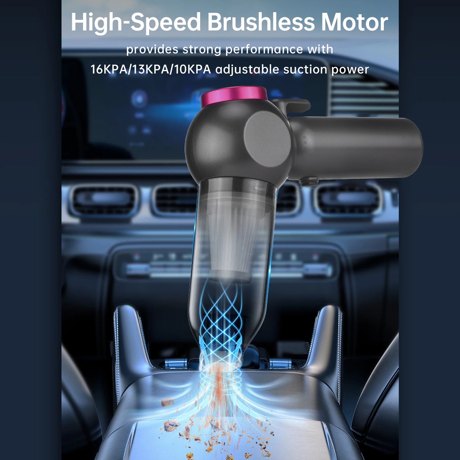 Auto Stofzuiger Draagbare 2in1 Draadloze 16000PA Air Duster Sterke Zuigkracht Handheld Draadloze Voertuig Stofzuiger voor Thuis Auto