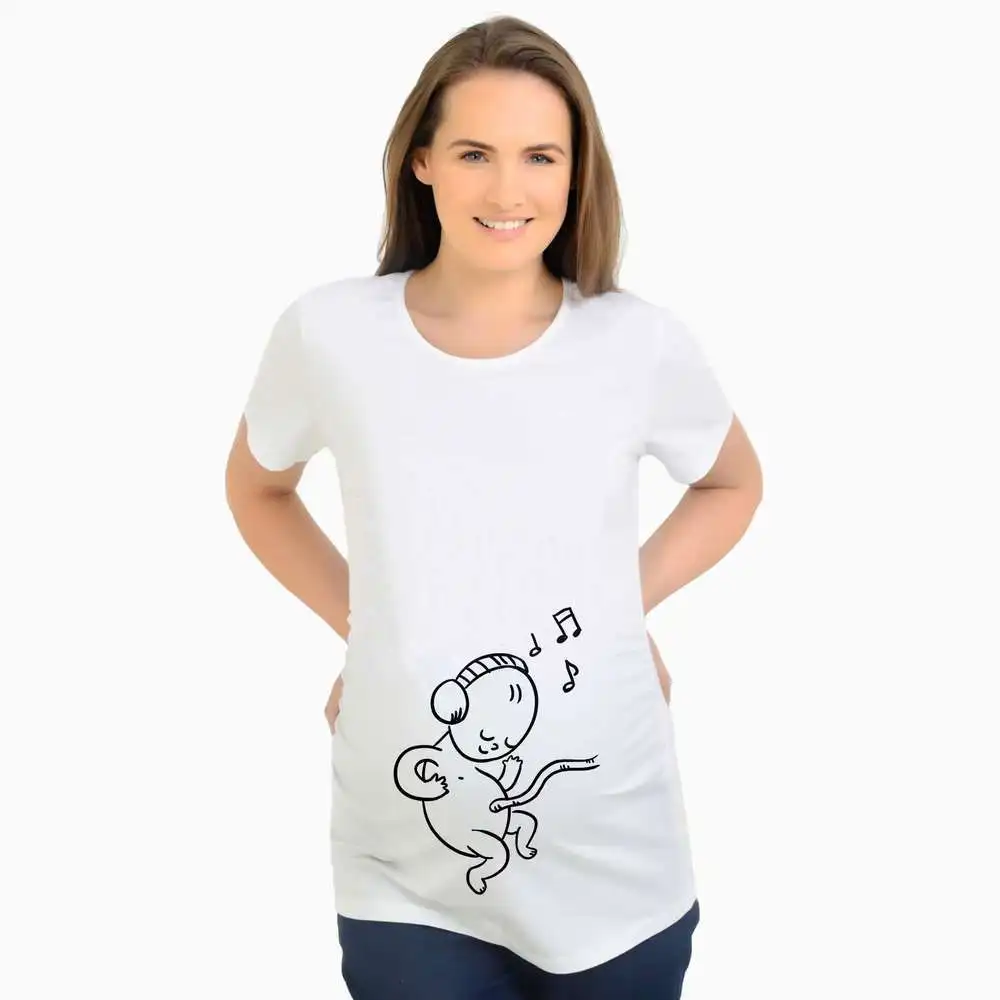 Summer Maternity T-shirts for Pregnant Women Funny T-shirts Pregnancy Clothes Clothes Vestidos T-shirt Pregnant Mother Swearing