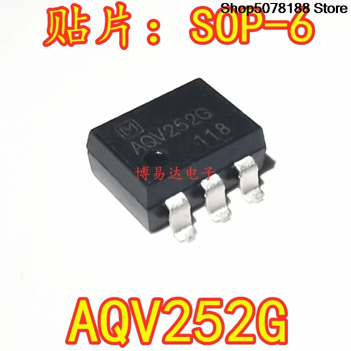 5 pieces Original AQV252G SOP-6 High current load normally open 60V optocoupler AQV252