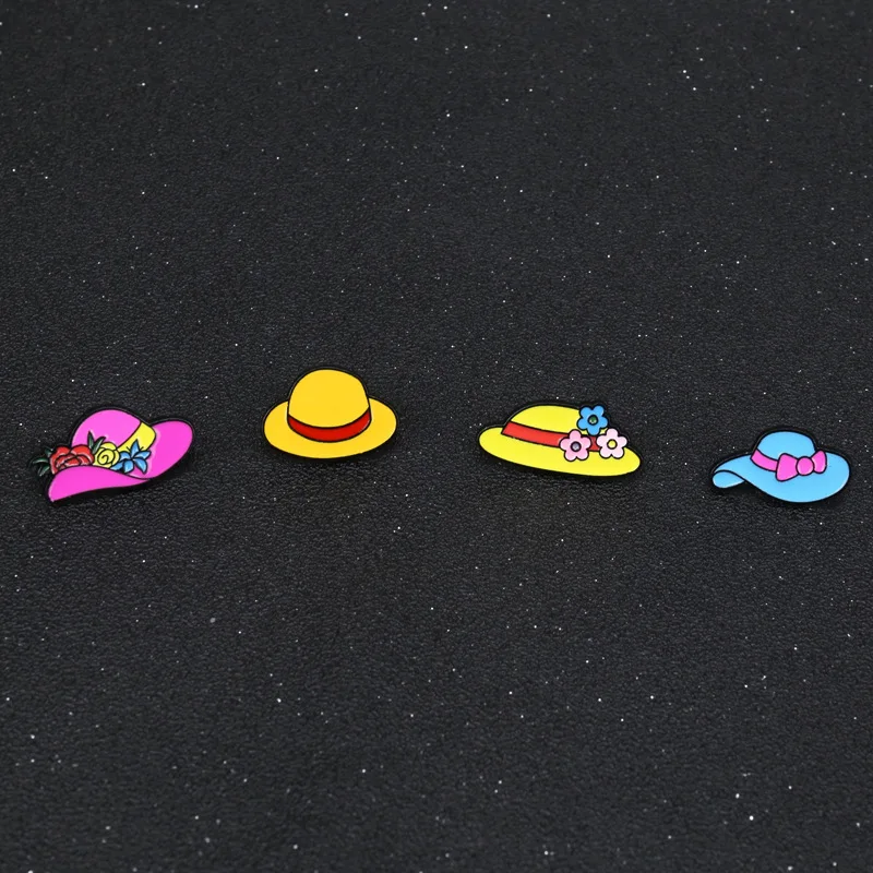 Broche de sombrero de color de dibujos animados para niña, accesorios de ropa, sombrero de paja suave, insignia de sombrero de playa