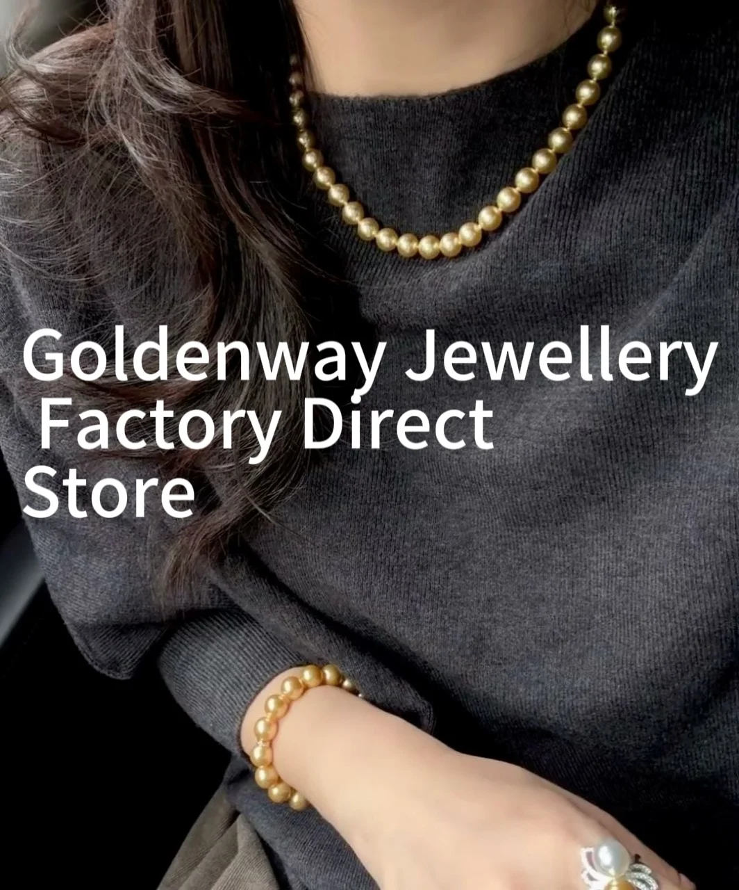 

Certificated Gorgeous South Sea Golden Pearl Choker 7.3-8.1mm Rich Golden Nanyang Pearl Bead String Necklace Treasures Jewelry