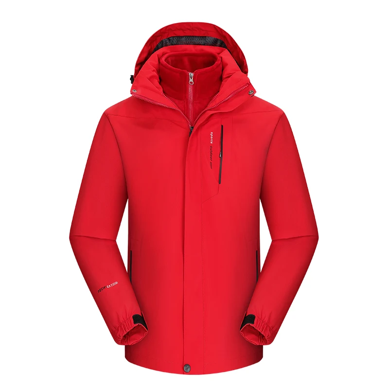 Мужской уличный бархатный ветрозащитный альпинистский костюм, мужской комплект из двух предметов «три в одном», уличные водонепроницаемые дорожные куртки для кемпинга