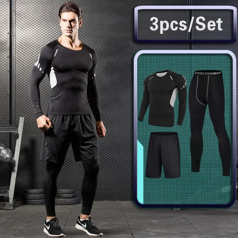 Conjuntos de running para hombre Ropa deportiva ajustada para gimnasio ropa deportiva para hombres Chándal de entrenamiento ajustado Ropa deportiva