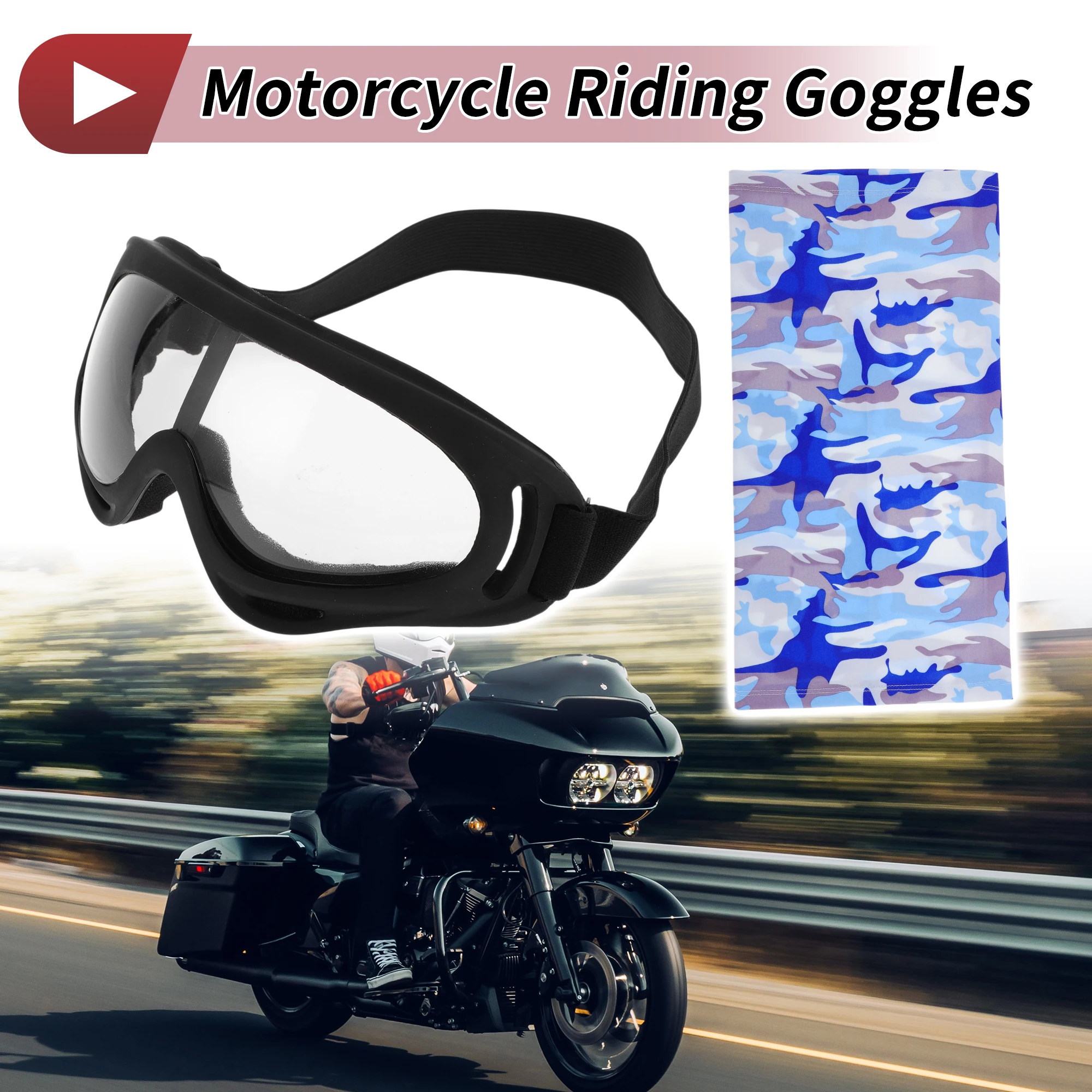 

X Autohaux мотоциклетные очки с прозрачными линзами в черной оправе, велосипедные солнцезащитные очки для ПК