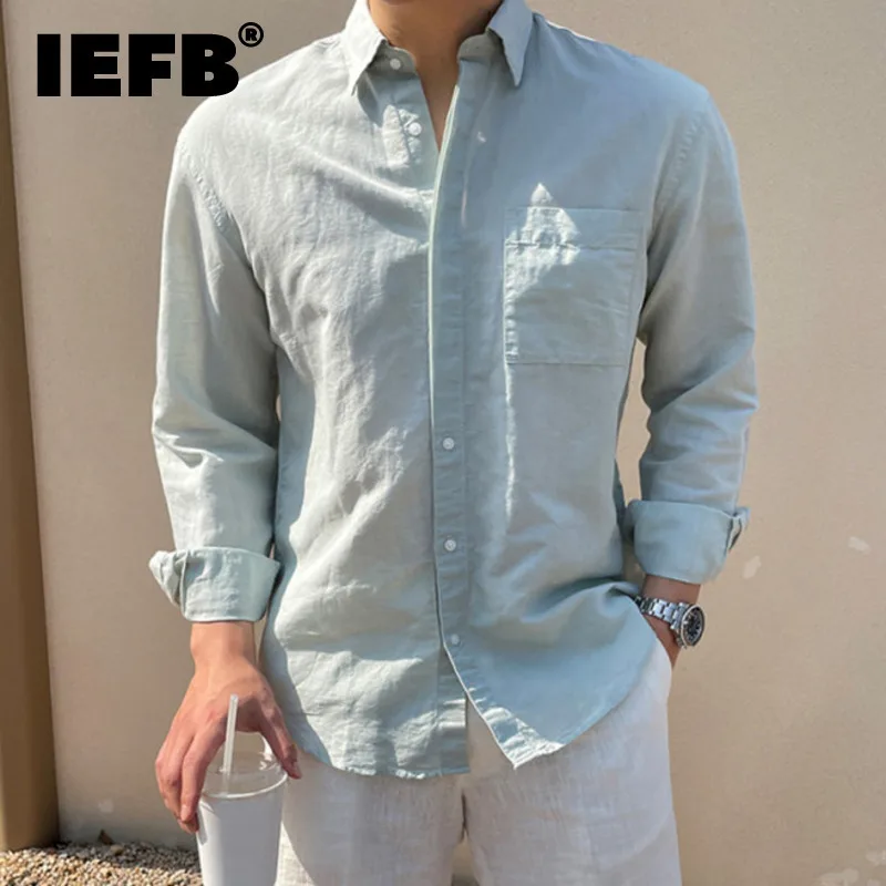 

IEFB Minimalist Men's Shirts Loose Lapel Long Sleeve Male Clothing Single Breasted Casual Tops New Summer 2024 9C6343