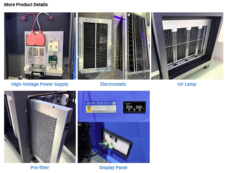 POLYGEE High Efficiency ESP Oil Mist Collector 98% Purification Electrostatic Precipitator For Commercial Kitchen Hood System
