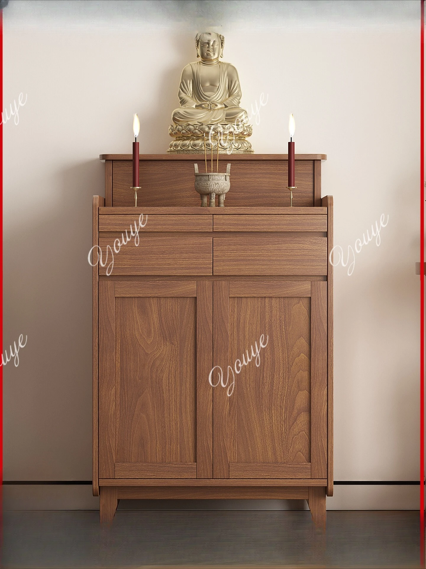 solid wood Buddhist shrine offering table incense case household shrine offering Buddhist shrine table Buddhist cabinet