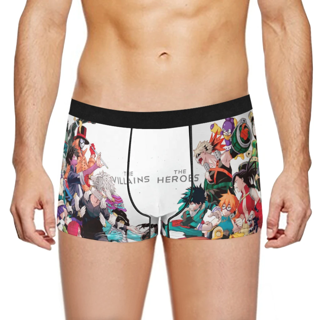 Anime-My-Hero-Academia Breathable milk Silk Boyshorts Elastic Men's Underwear 3D Boxer Shorts Boxer Briefs