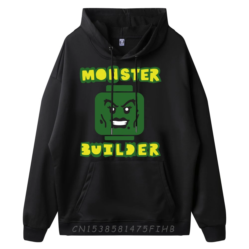 Halloween Building Bricks Monster Builder Head Girls Grey Hoodie Graphic Tee Spring High Quality Classic