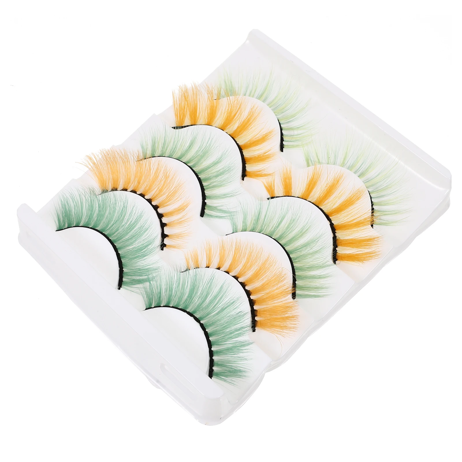 Lashes Natural Look Colorful False Eyelashes Fake Slim Colored Extension Halloween