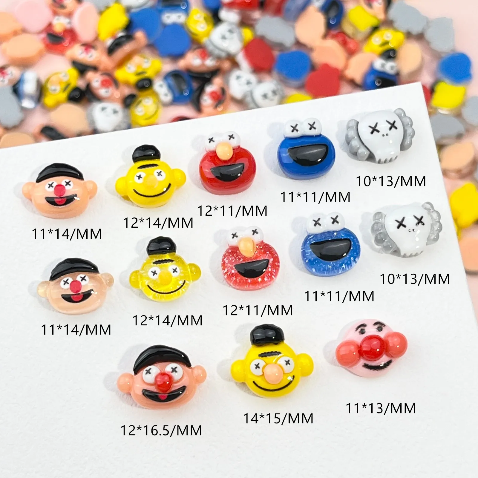 100pcs Cartoon for Anpanman Nail Accessories Cute Resin Wearing Armor Accessories Cream Gel DIY Accessories ﻿