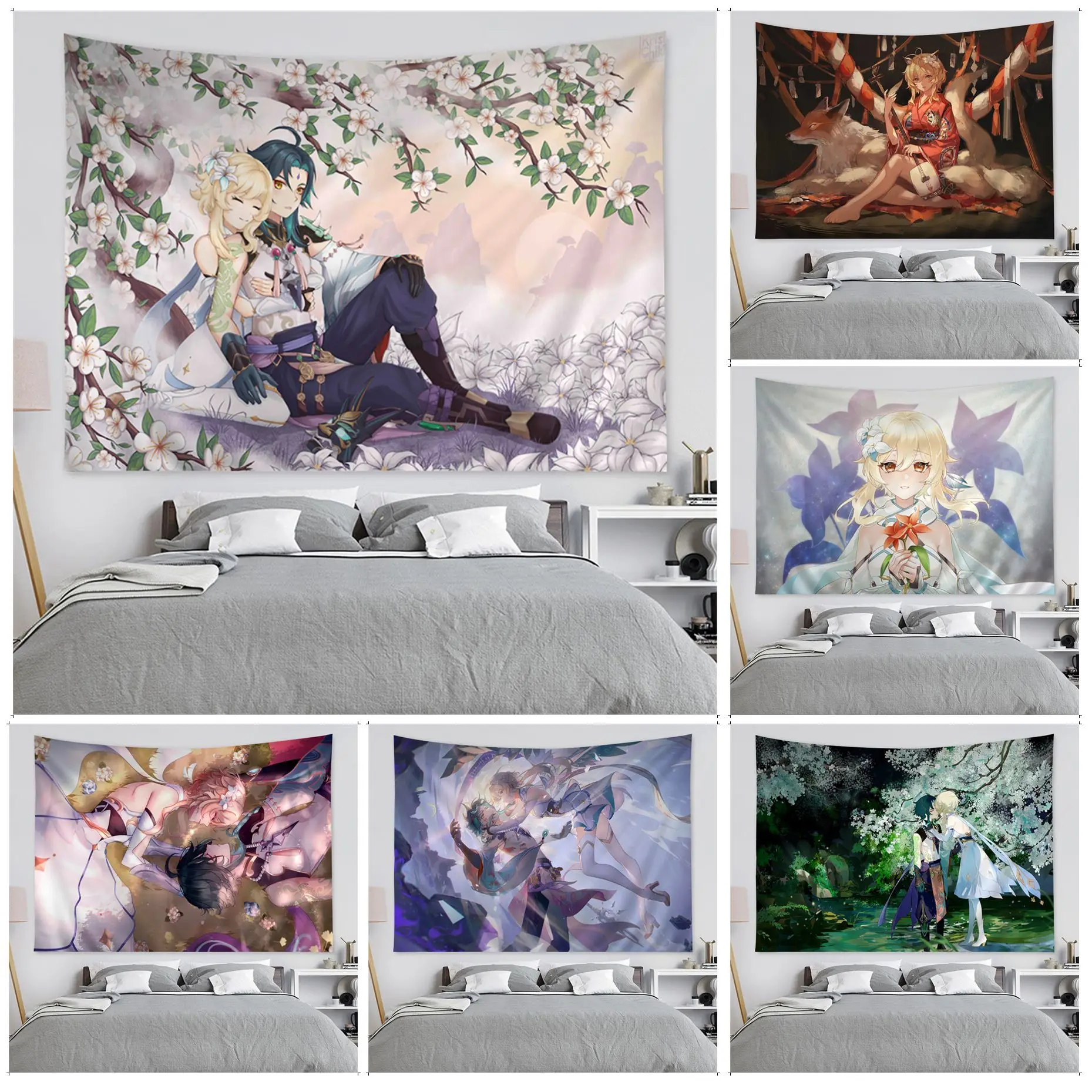

Lumine Genshin Impact Hanging Bohemian Tapestry Bohemian Wall Tapestries Mandala Cheap Hippie Wall Hanging