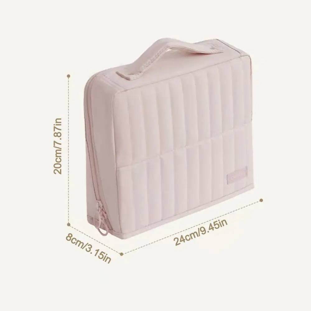 Portable Oxford Cloth Standing Makeup Bag Large Capacity with Compartments Toiletry Bag Waterproof Student Pen Pouch for Travel