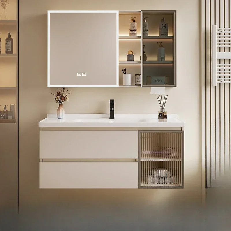 Simple Luxury Bathroom Cabinets Smart Light Home Furniture Sanitation Shower Bathroom Cabinets Vanity Mirror Miroir De Salle