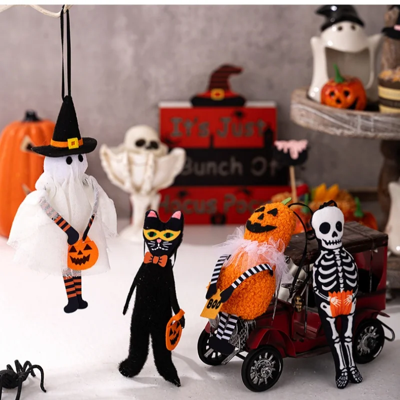 1 قطعة قلادة تزيين الهالوين اليقطين القط الأسود شبح الجمجمة شبح مهرجان المنزل حفلة قلادة صغيرة