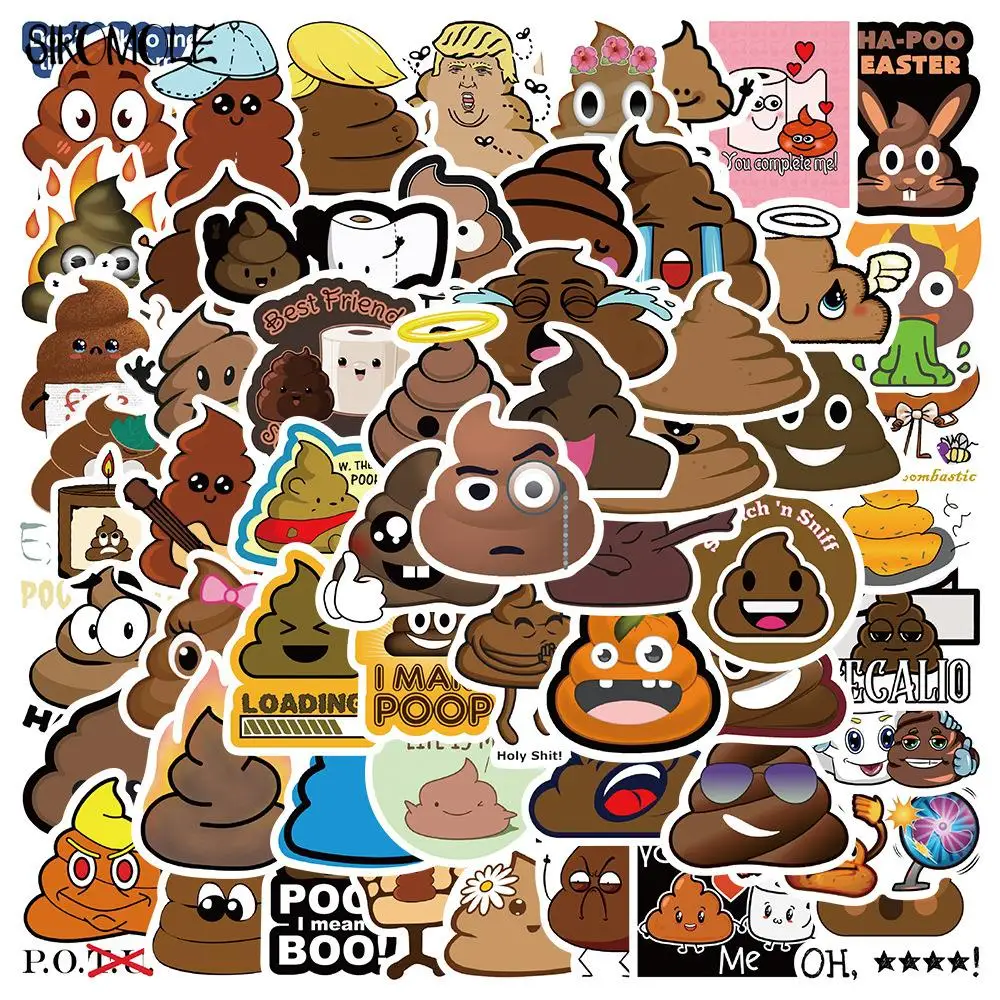 10/30/60PCS Cartoon Poop Spoof Personality Decoration Graffiti Stickers Kawaii DIY Skateboard Laptop Decals Children Sticker F5