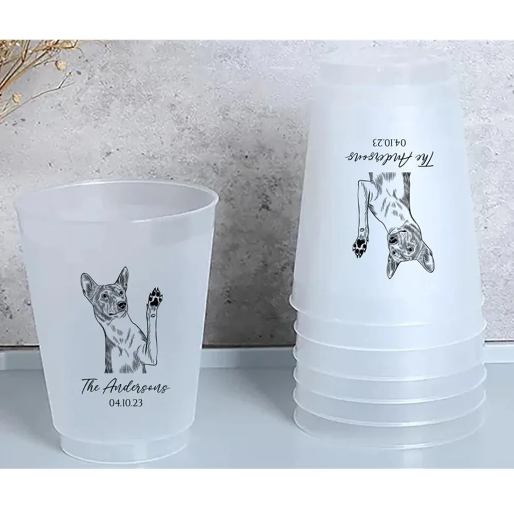 

Pet Wedding Frosted Cups, Dog Wedding Frosted Cups, Pet Wedding Plastic Cup, Dog Wedding Plastic Cups, Custom Wedding Frosted