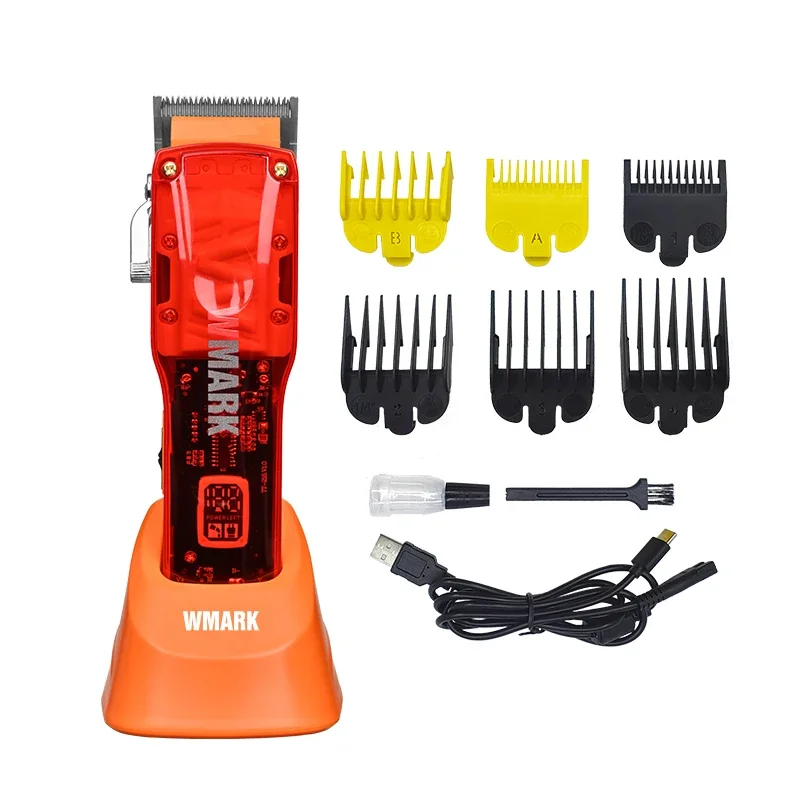 WMARK 2023 New NG-604 Kit Professional hair clipper 7000RPM+6500RPM with LED display charging stand 604+604A