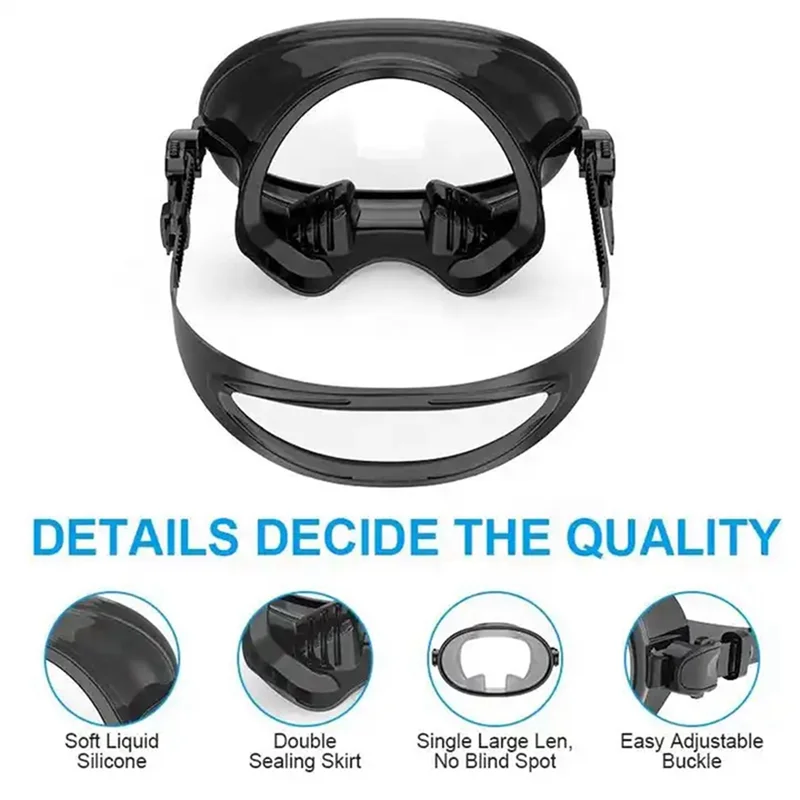 B50B-HD Field Of Vision Diving Goggles Waterproof Anti-Fog Explosion-Proof Silicone Goggles Retro Free Diving Masks Easy To Use