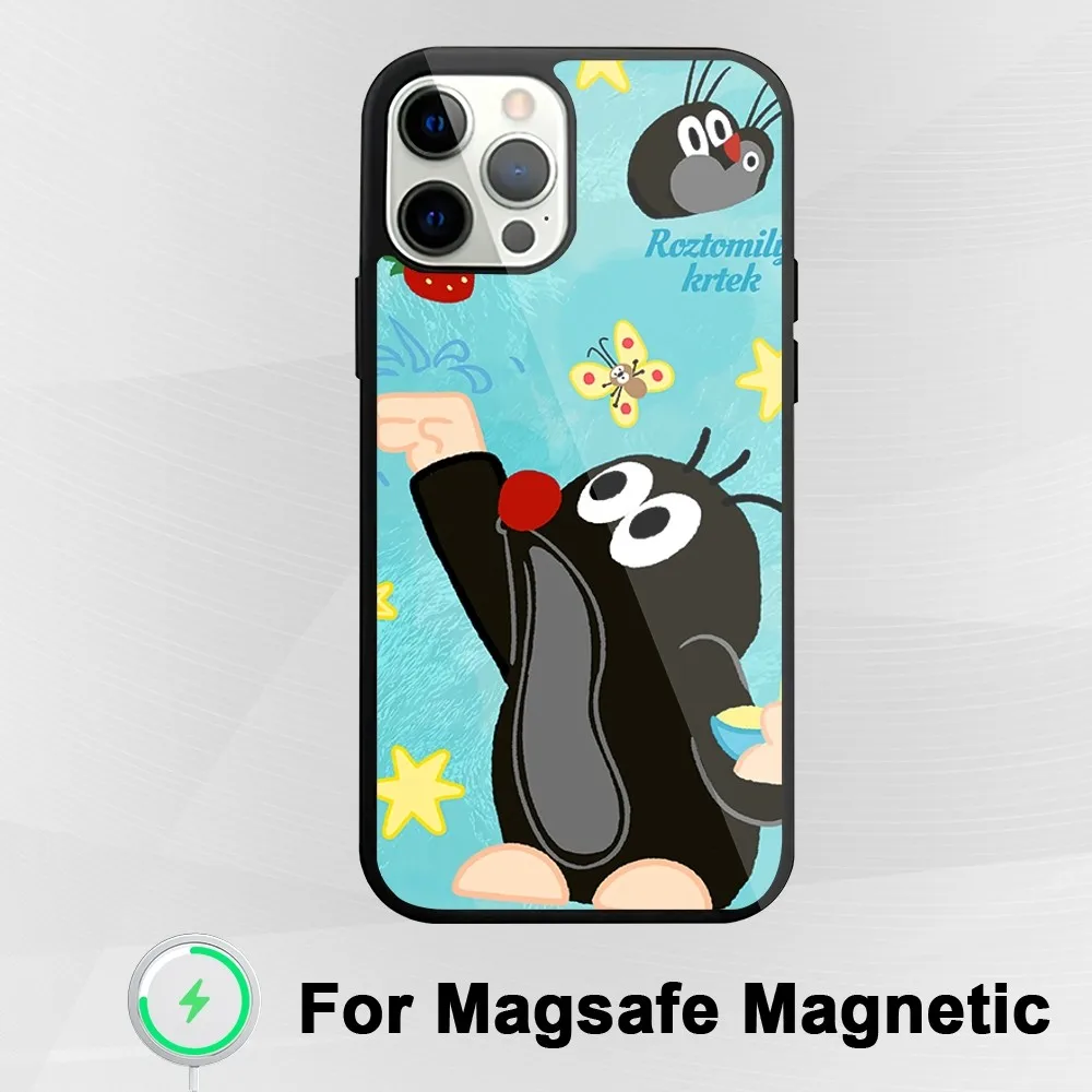 Cartoon The L-Little M-Mole Cute Phone Case For iphone Pro 11 Max 13 Plus 12 14 Mini 15 Magsafe Magnetic Wireless Charging Shell