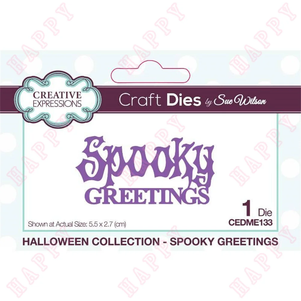Metal Cutting Dies Halloween Spooky Greetings For DIY Scrapbooking Paper Craft Diary Decoration Card Handmade Embossing Template