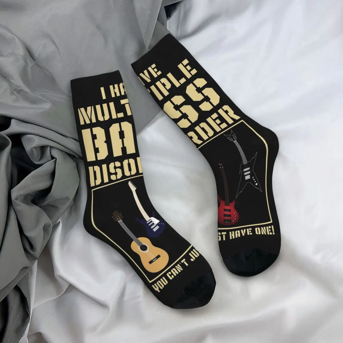 Calcetines supersuaves para guitarristas, medias largas para todas las estaciones, regalo para amantes de los bajos, Harajuku, Unisex