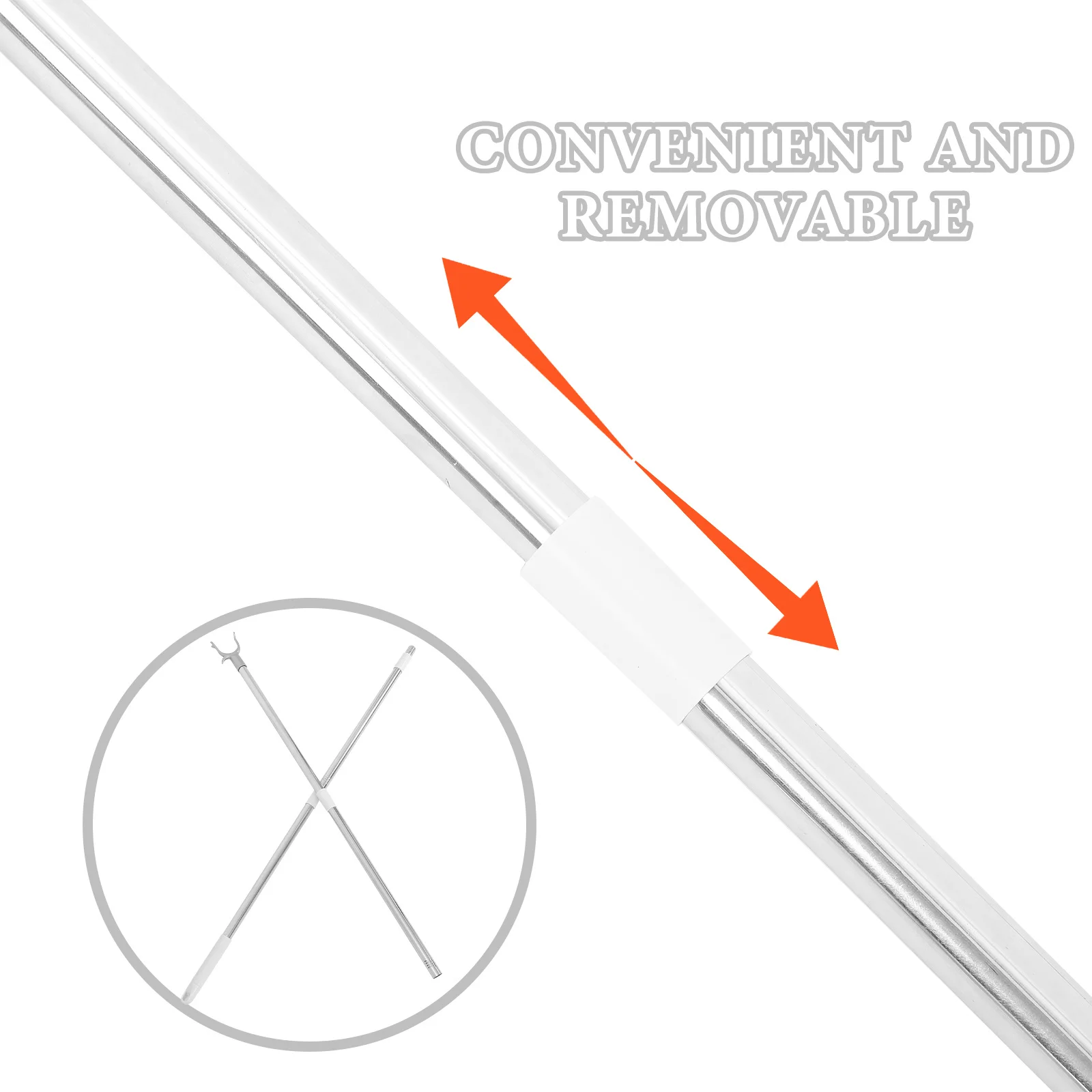 قضيب تجفيف الملابس خطاف معدني قوي على شكل حرف U قابل للتعديل الربط القطب لخزانة الملابس شرفة أداة الوصول إلى الغسيل في الهواء الطلق