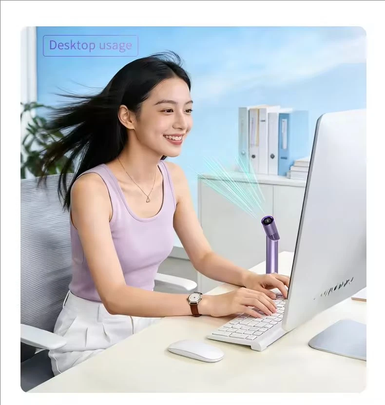 2026 New Model Digital Display Mini Fan 3000mAh Battery USB Charging Portable Fan 4 Color Options 199 Wind Speed High-Speed Turb