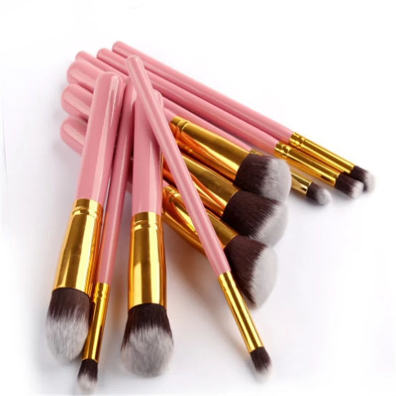 5 Large + 5 Small Makeup Brushes Available in Stock Portable Short Handle Beauty Tools SetCompact Cosmetic Brush