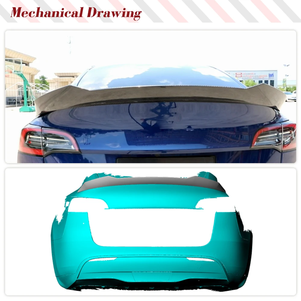 Car Rear Trunk Spoiler Wing for Tesla Model Y Sport Utility 4-Door 2019-2021 Rear Boot Lid Spoiler Wing Lip