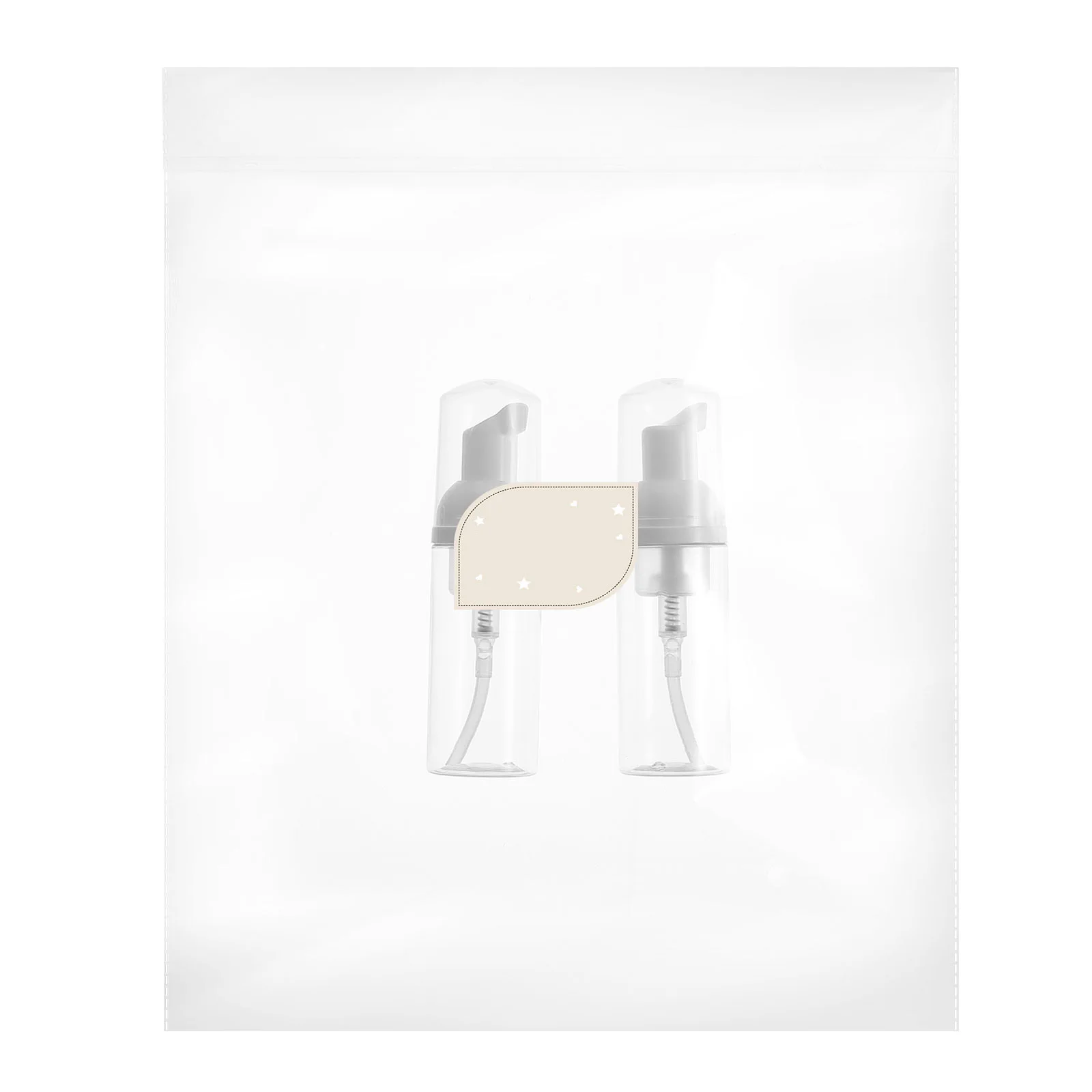 

2Pcs Bottles Compact Clear Travel Liquid Containers Mini Foaming Soap Dispenser Pump for Shampoo Body Wash