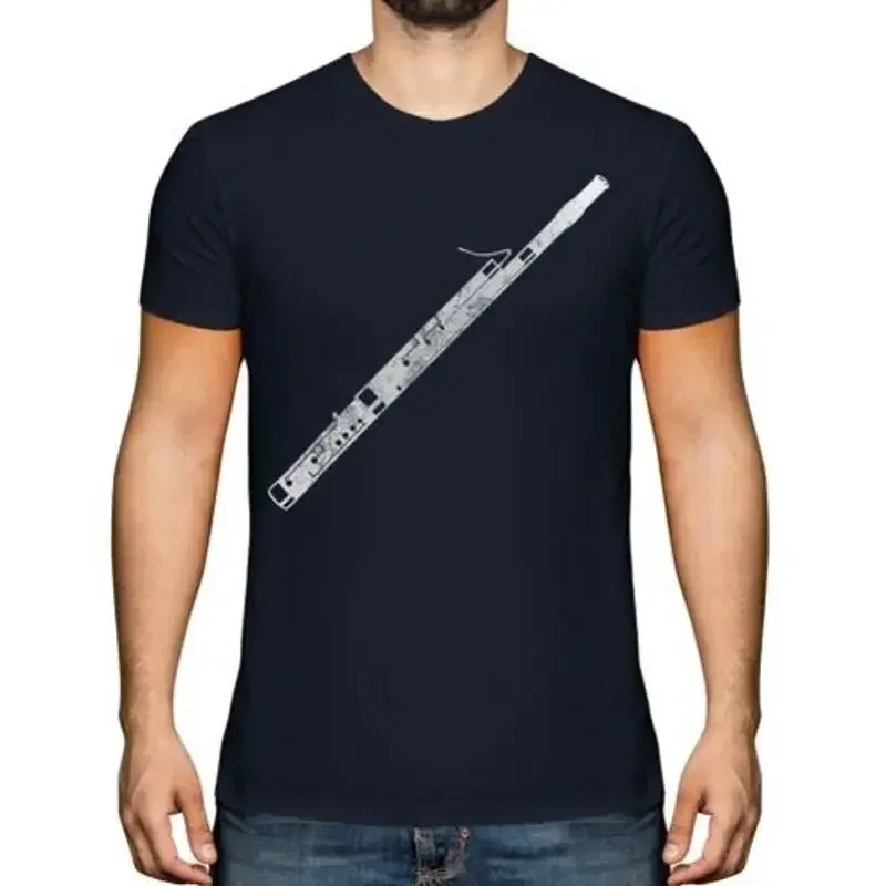 Vintage Woodwind Orchestra Top Design Oboe Relaxed Print TShirt Men