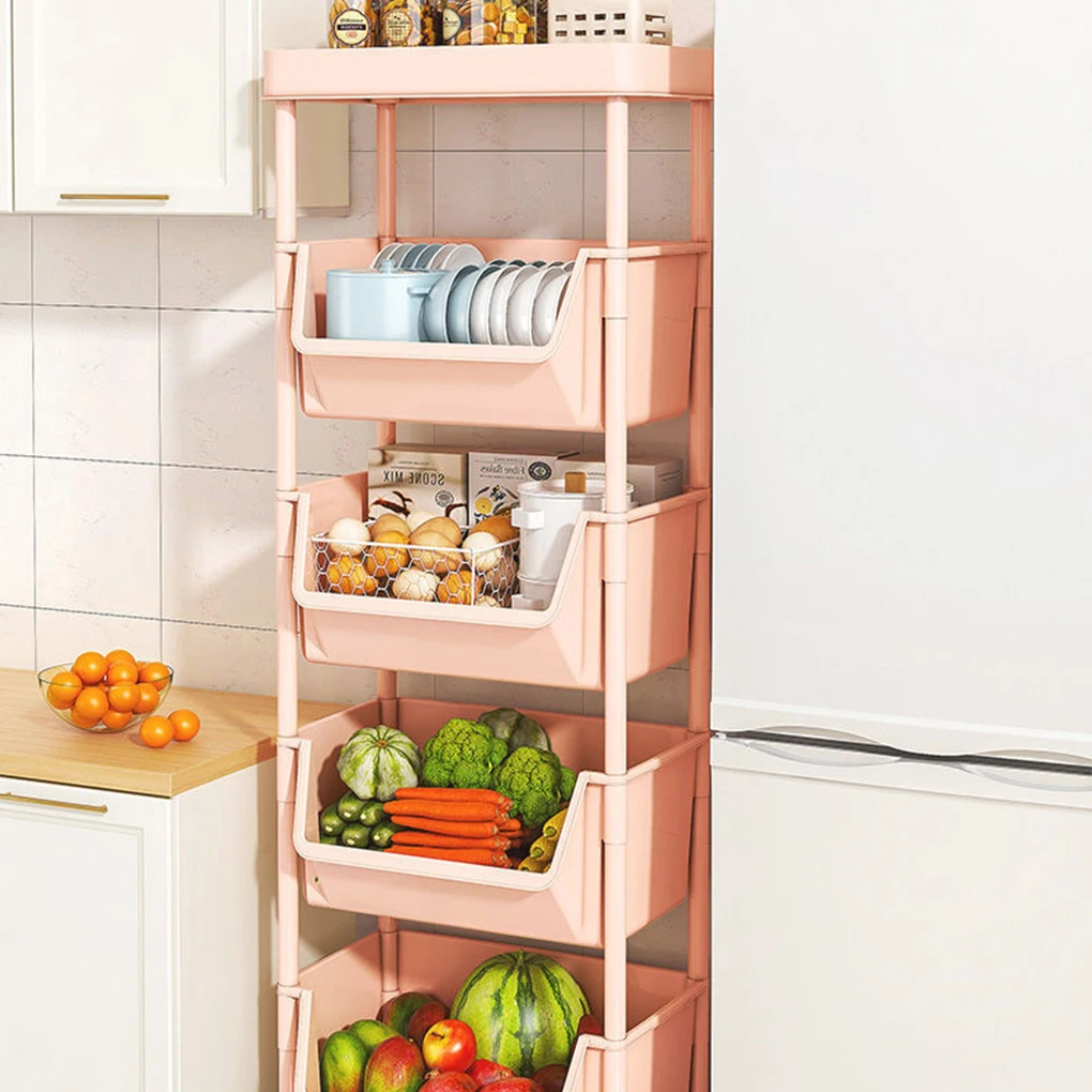 Kitchen Storage Rack Trolley Bookshelf Kitchen Corner Narrow Slit Storage Cabinet Bathroom Living Room Home Organizer