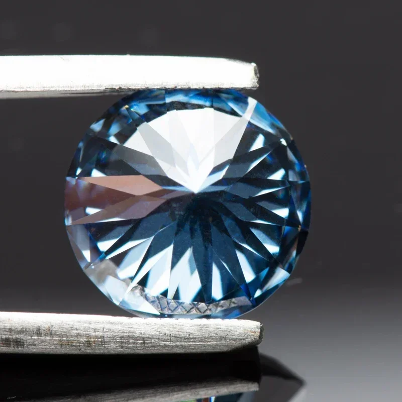 

NEW Moissanite Stones Round Shape Natural Colours Royal Blue Plum Blossom Cut Lab Grown Diamond DIY Jewelry Making With Repo