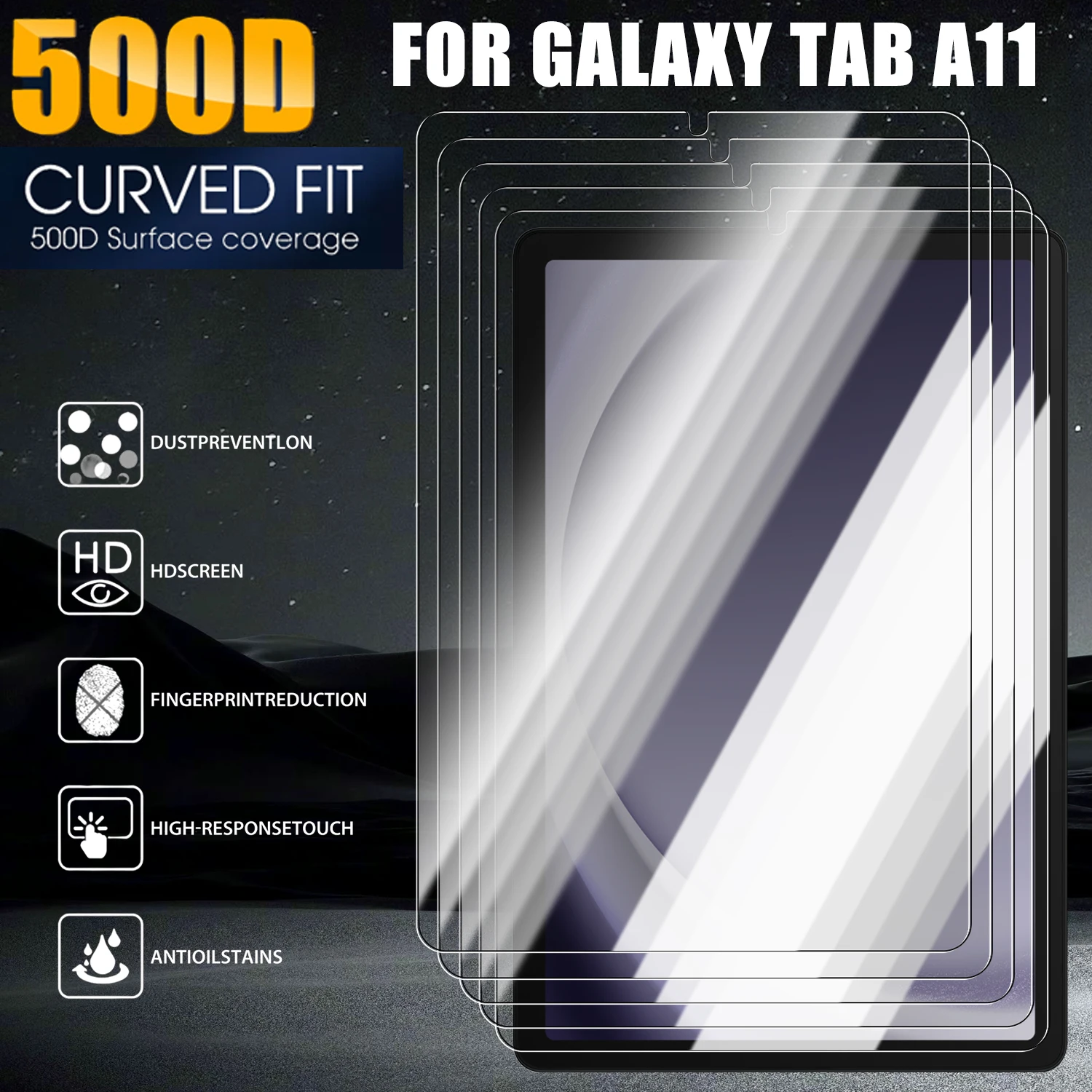 

1/2 упаковки защитных пленки из закаленного стекла с твердостью 9H для Samsung Galaxy Tab A11, защитная пленка для экрана планшета HD, прозрачная пленка