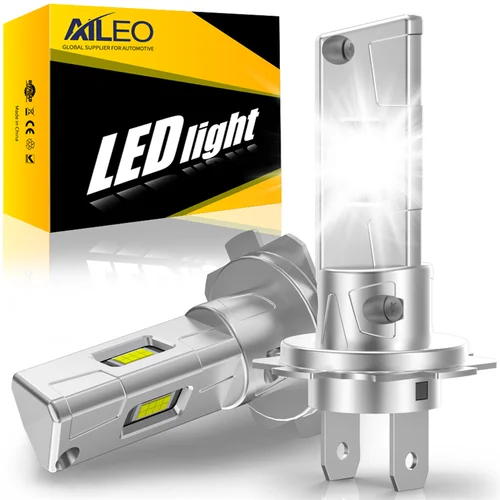 AILEO 2 luces LED H7 240W 40000LM bombilla de faro 6500K diseño de tres lados inalámbrico para lámpara de coche CSP 5570 Chip blanco Plug & Play