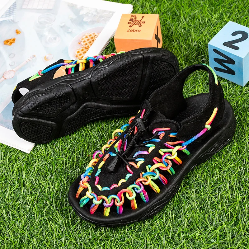 Kid's Summer Sports and Leisure Sandals Outdoor Beach Shoes Trendy Breathable Fashion Comfortable All-match New Woven Sandals