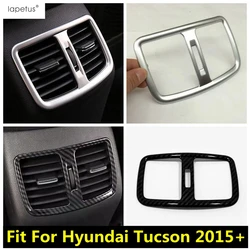 Car Rear Seat Air Conditioning Outlet Vent Frame Cover Trim ABS Carbon Fiber Interior Accessories For Hyundai Tucson 2015 - 2020