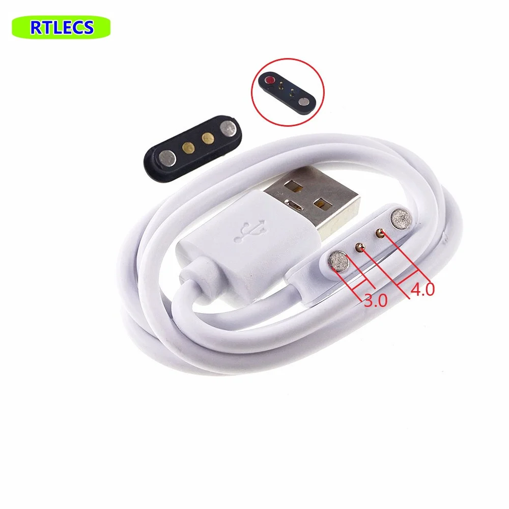 1 Piece Magnetic Charger Cable Wire 2 Pin Pitch 4mm Universal USB Connector Male Adapter Power Charging for Juicer Smart Watch