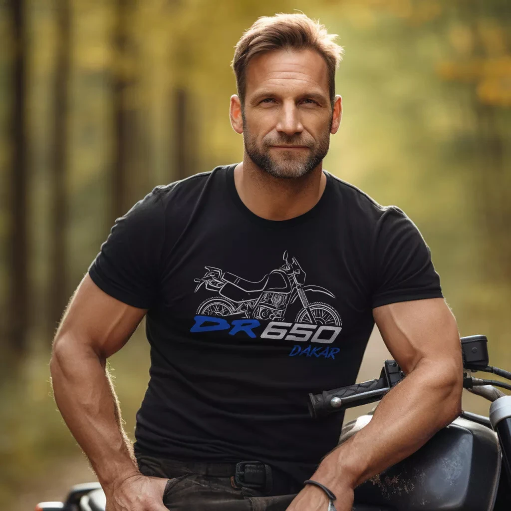 

2025 Summer Cotton Round Neck Short Sleeves for Men and Women DR 650 T-Shirt, Motorcycle Tee Shirt for ADV Riders