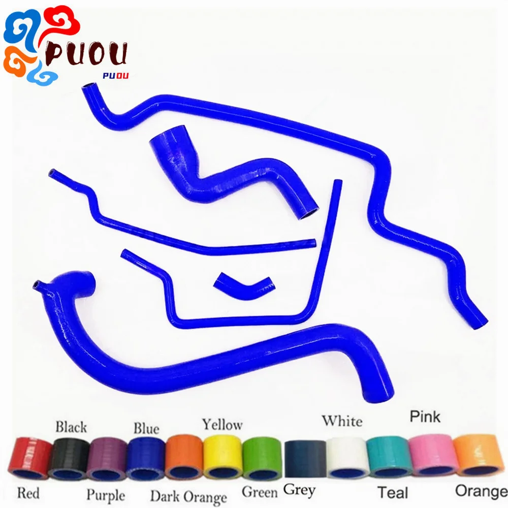 Fit 83-85 Porsche 944 2.5LSilicone Radiator Coolant Hoses Without Bleeder In Upper Pipe