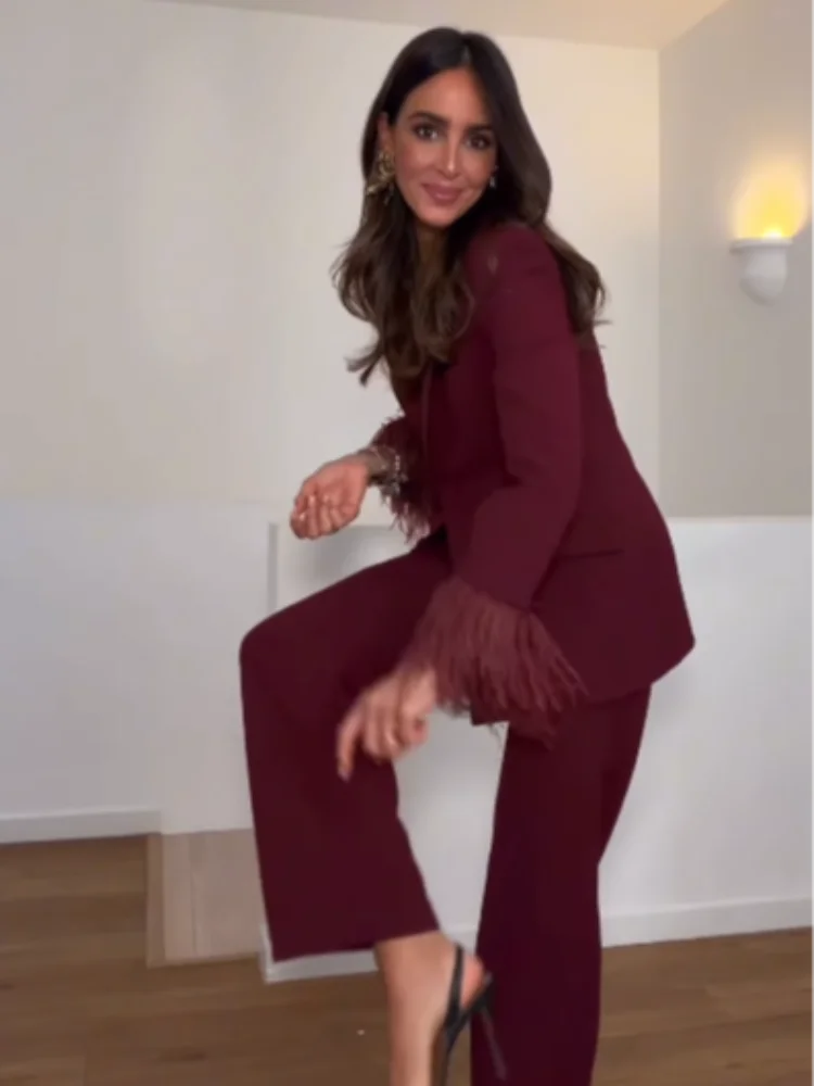 Moda elegante conjunto de terno na moda sofisticado feminino blazer outerwear vintage chique outono escritório roupa feminina