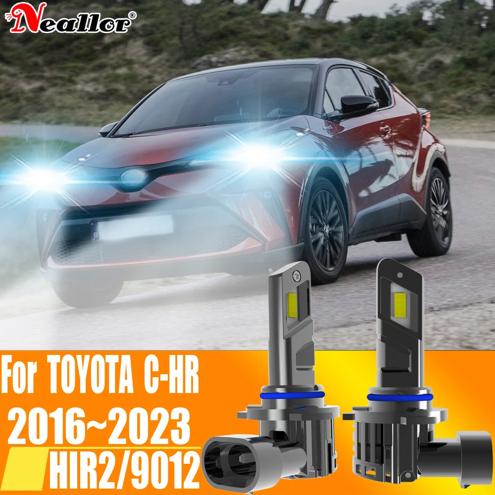 

2pcs HIR2 Led Headlight Canbus No Error 9012 Car Bulb High Power 6000K White Light Diode Lamp 12v 55w For Toyota Chr 2016 ~ 2023