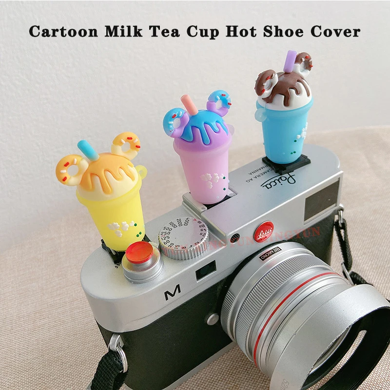 

Cartoon Milk Tea Cup Hot Shoe Cover Dopamine Hot Shoe Protective Cover For Leica Canon Nikon Sony DSLR Camera Accessories