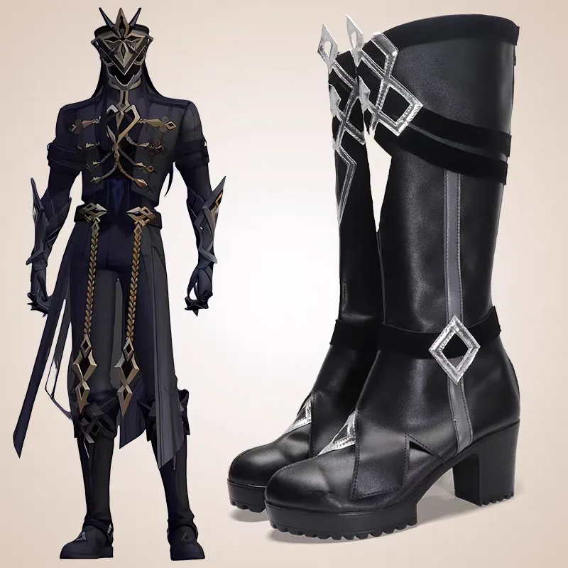 

Game Genshin Impact Il Capitano Custom Made Cosplay Shoes Boots Christmas Halloween Props