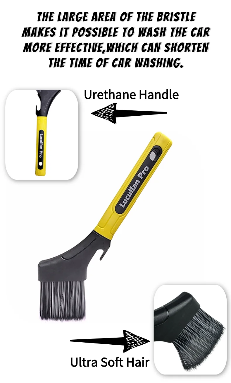 Lucullan Pro Ultraweiche Mehrzweck-Autowaschbürste, große Borstenfläche, ergonomisches Autoreinigungszubehör – Detail 2