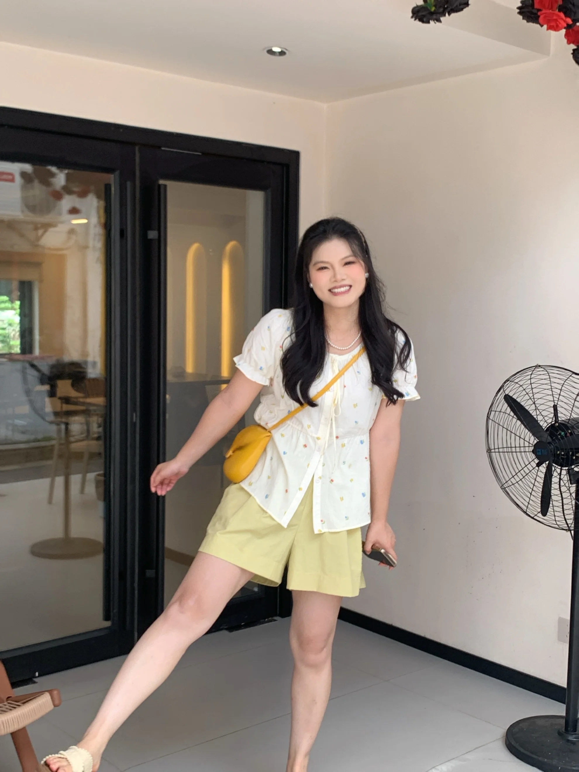 

Летний топ свободного кроя с цветочным принтом в корейском стиле из хлопковой смеси для женщин больших размеров с поясом