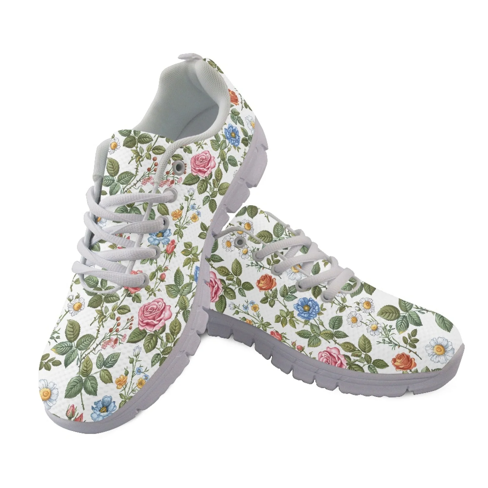 Coloranimal Floral Print Running Shoes Walking Shoes for Mens Casual Tennis Shoes