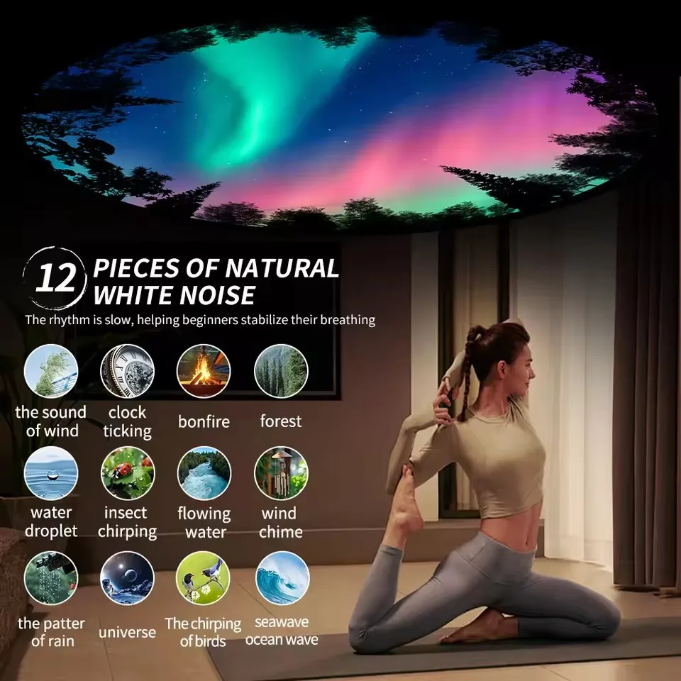 โปรเจคเตอร์ฉายดวงดาว 13 in 1 พร้อมลำโพงบลูทูธและเสียงไวท์นอยส์, รีโมทคอนโทรล ไฟกลางคืนสำหรับตกแต่งห้องนอน