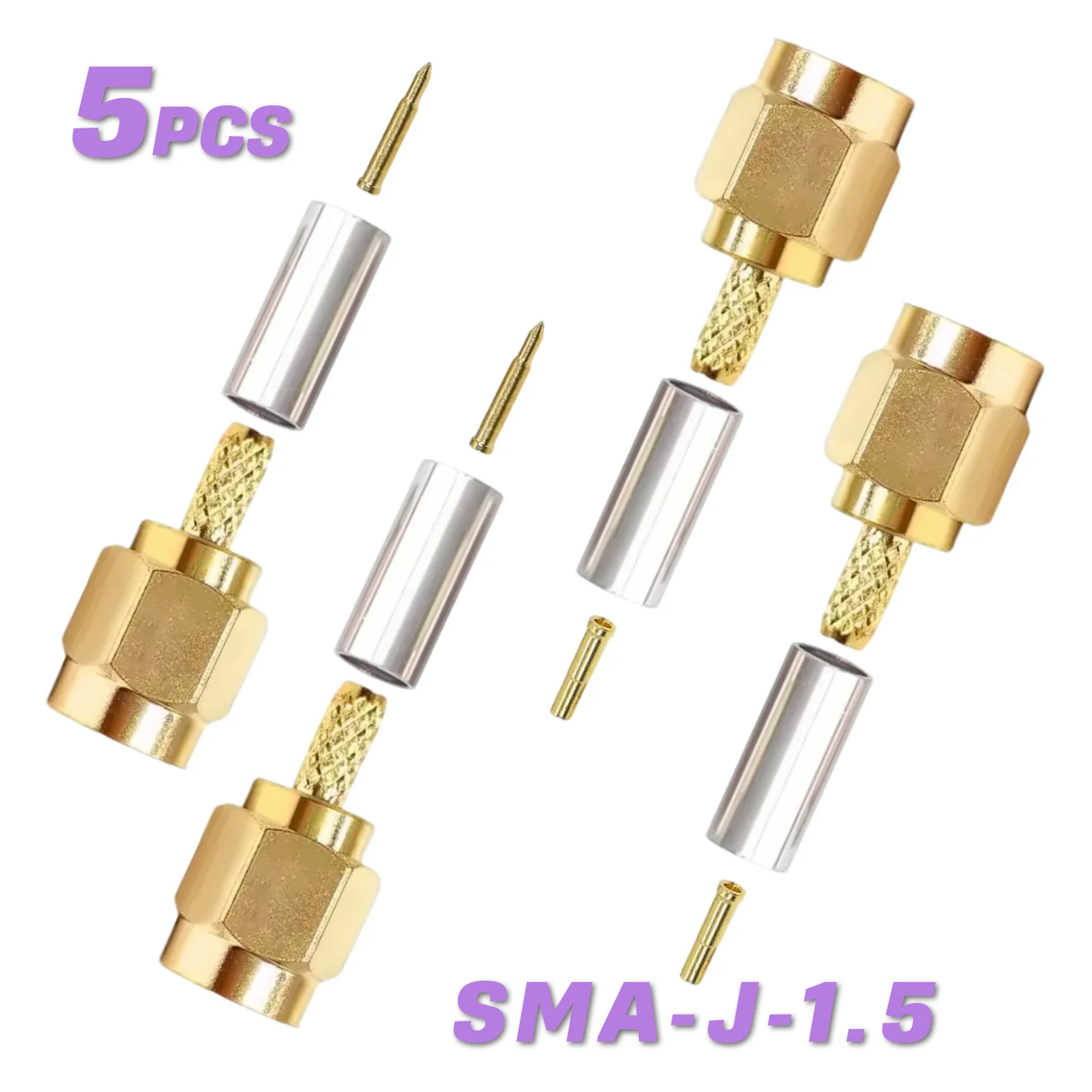 

5/20 шт. медный материал SMA штекер (гнездовой контакт) RF разъем для кабельного разъема RG174 RG316 LMR100